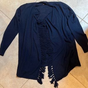 Lilly Pulitzer Navy fringe sweater